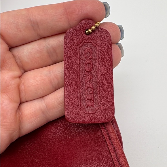 Y2K Coach Red Leather Turnlock Crescent Saddle Bag 9338 - Picture 8 of 9